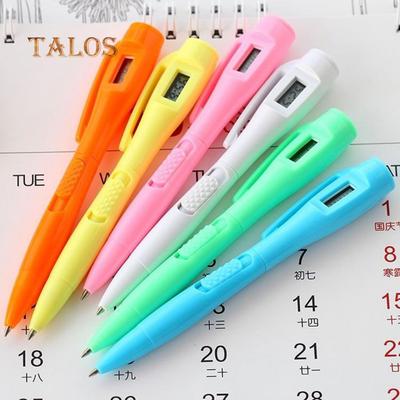 Digital Watch Ballpoint Pen Electronic Clock Student Stationary School Supplies Writting Instruments