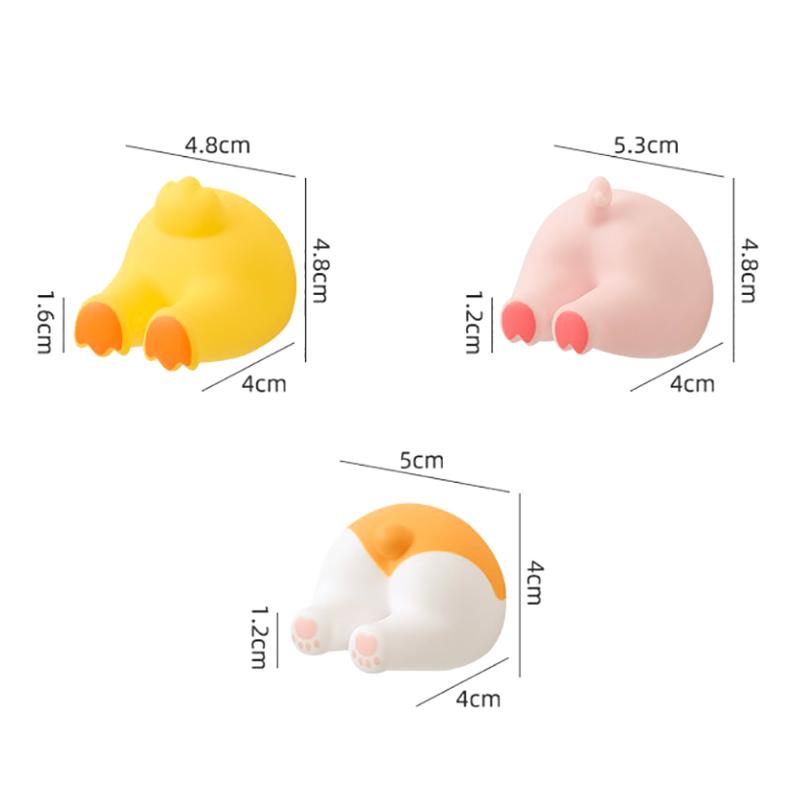 Cartoon Animal Tail Toothbrush Holder Punch-Free Wall Hook Cute Self-Adhesive Bathroom Towel Hook Children Toothbrush Holder