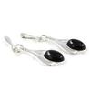 Les Trésors De Lily [H3468] - Silver Earrings 'Déesse Noir De Jais' Silver-black (rhodium-plated) - 28x9 Mm