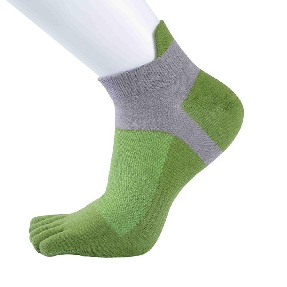 Patchwork Five Finger Sports Socks Cotton Running Hosiery Men's Five Toe Socks  Spring/Summer