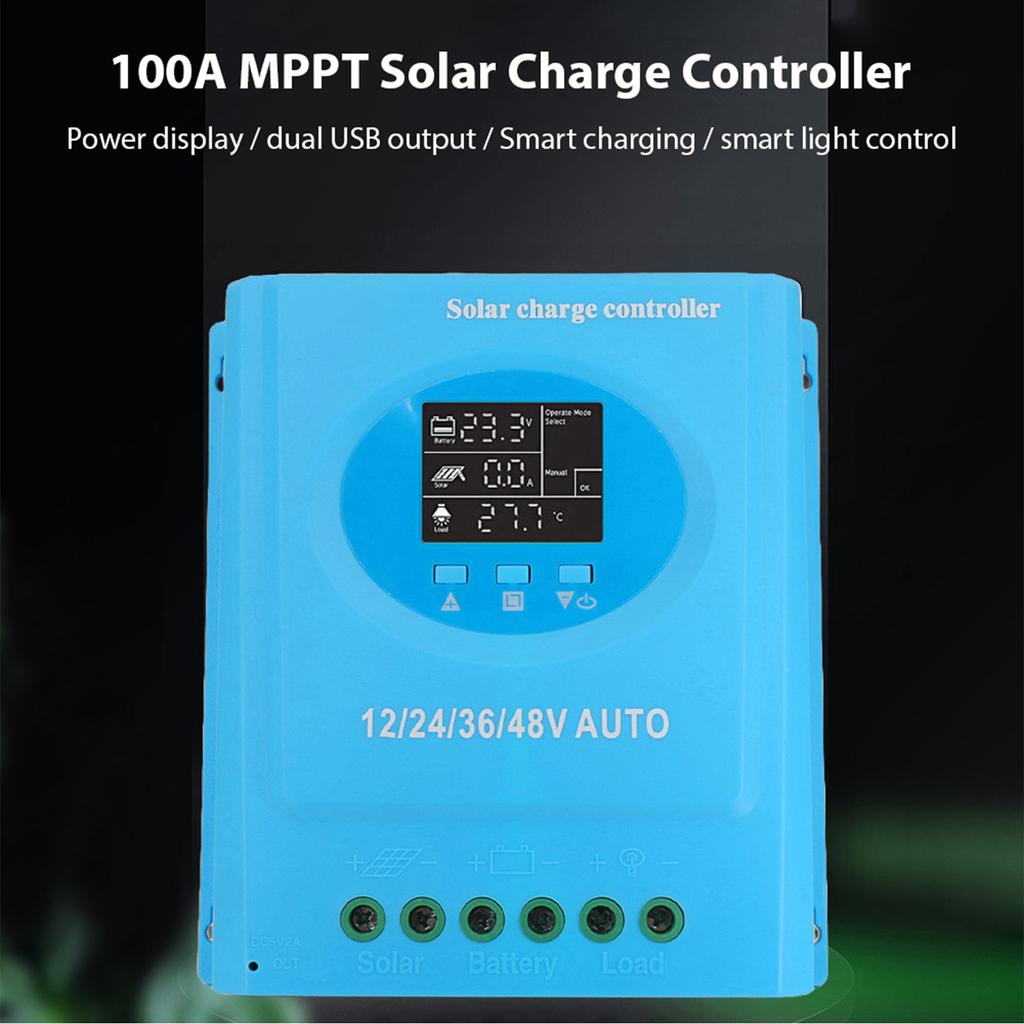 150A MPPT Solar Charge Controller 12V 24V 36V 48V Automatic Adaptation Charge Controller with Blacklight LCD Display