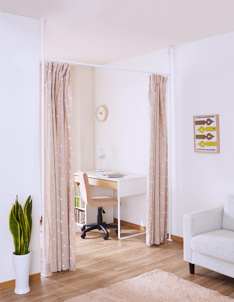 HEIAN SHINDO Tension Curtain 10kg Load Mounting Mounting by Heian Shindo Kogyo Pole, White, Capacity, Width 108-180cm, Height 190-264cm, TNP-4,