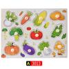 Wooden 3D Educational Grasping Board & Puzzle for Children: Animal & Fruit Theme Cognitive Toy