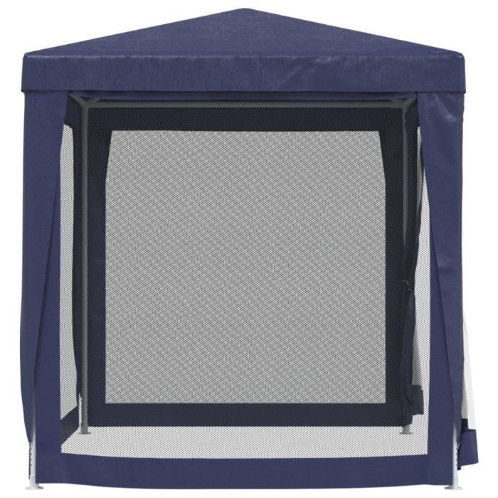 319217 vidaXL Party Tent with 4 Mesh Sidewalls Blue 2x2 M HDPE