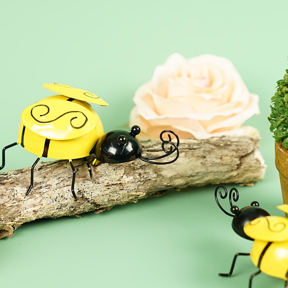 4PCS/SET Decorative Metal Art Bumble Bee Backyard Garden Wall Ornament Accent S8H1