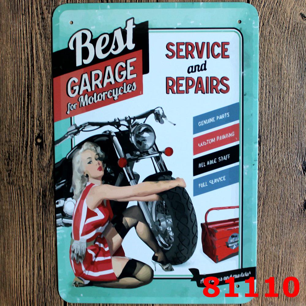 Retro Car Repair Shop Tin Sign for Bar or Living Room Decor