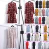 Elegant Floral Chiffon Long Sleeve Casual Vintage Boho Maxi Dress For Women