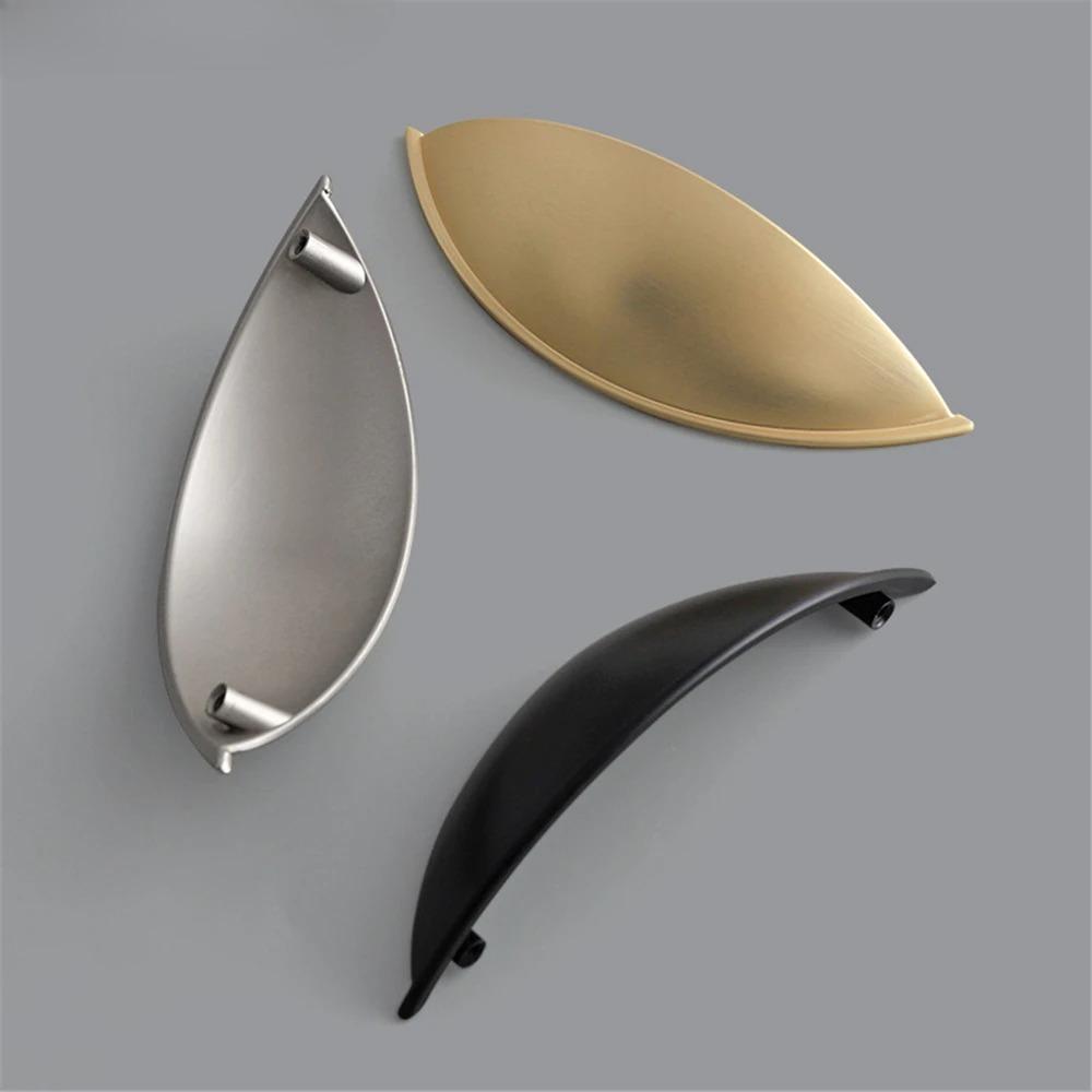 Zinc Alloy Shell Shape Cabinet Handle Semicircular Furniture Hardware Door Knob Kitchen Cabinet Knob Cupboard Wardrobe Push Pull