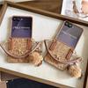 Applicable To Samsung ZFlip1 Mobile Phone Case Leopard Print Purax Three-dimensional Trojan Horse Flip1 Hairball Portable Lanyard Case
