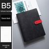 A4 Retro Leder Notizbuch mit Magnetverschluss - Unifarbe, Herausnehmbares kariertes Notizbuch