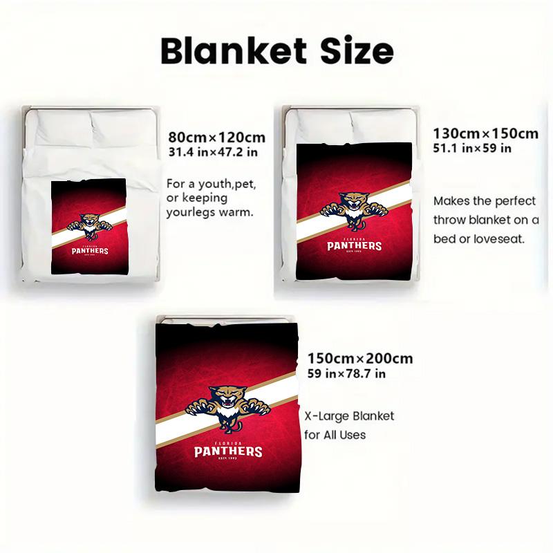 Florida Panther Print 2D Flat Pattern Flannel Blanket High Quality All Seasons Warmth and Comfort Perfect for Christmas Gifts.