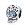 WOSTU 925 Sterling Silver Dark Style Witch Hat Skull Skeleton Spider Cross Charm Charm Beads Fit Original Bracelet DIY Jewelry