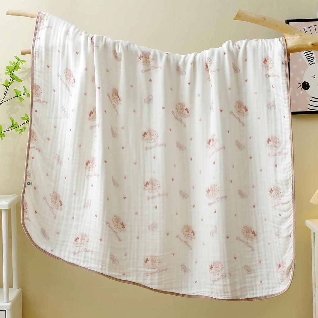 Baby Gauze Bath Towel Neonatal Class A Six-Layer Cartoon Printing Bag Quilt 110 * 110 Water-Absorbing Children'S Blanket