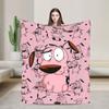 C-Courage Laffe Hond Print Dekens Warm Mode Pluche Plaid voor Bank Stoel Sofa Bed Flanellen Sprei Bedovertrek