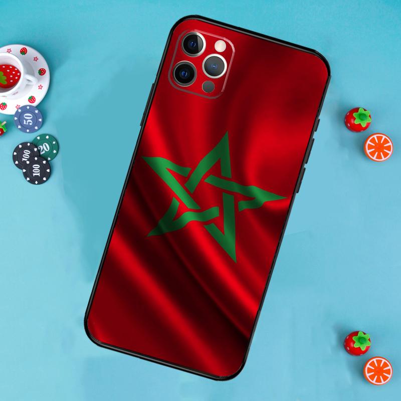 Morocco Flag Moroccan Phone Case For iPhone 17 Air 14 16 15 11 12 13 Pro Max 12 13 mini 15 16 Plus 16e Cover Funda