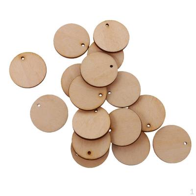 Of Unfinished Solid Round Wood Discs Coins Board Tags With Hose, Birthday Wooden Boards