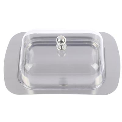 Butter Dish Box Container Cheese Bread Storage Tray With See-Through Lid