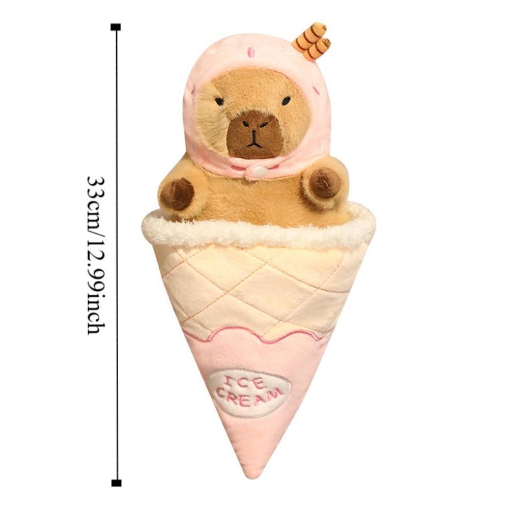 Detachable Capybara Plush Toy Ice Cream Cone Capybara Stuffed Doll Friends Holiday Present