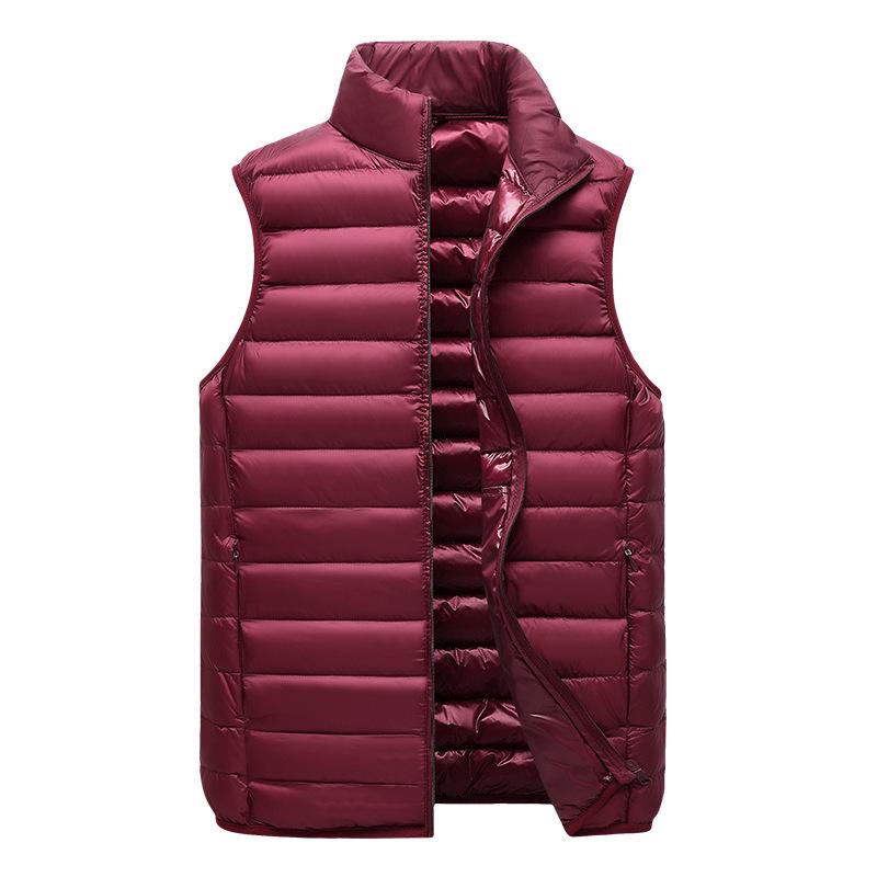 2024 Men's Two-Way Zipper Lightweight White Duck Down Vest - Winter Sports Casual Style