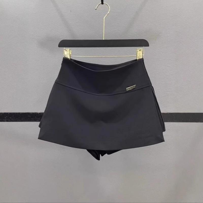 High-Waisted A-Line Skort Women Elegant Office Wear Short Skirt With Stitching Detail