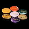 Natural crystal stone, thumb decompression, mixed color, engraving, palm, power stone, oval shape, mixed color crystal piece