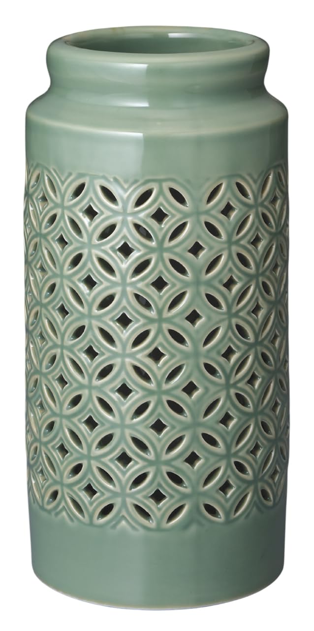 

Flower green celadon openwork cloisonne Buddhist altar Buddhist altar memorial service vase, [8.5 inches] supplies, accessories,