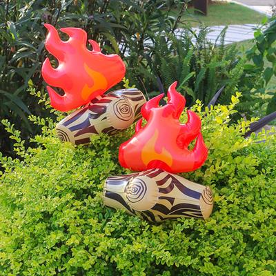 2 Stück aufblasbare gefälschte Lagerfeuer-Requisiten, Camping-Party-Szenen-Dekoration, aufblasbares Lagerfeuer, Brennholz-Ornament, Lagerfeuer-Modell, Spielzeug für Kinder, Jungen und Mädchen
