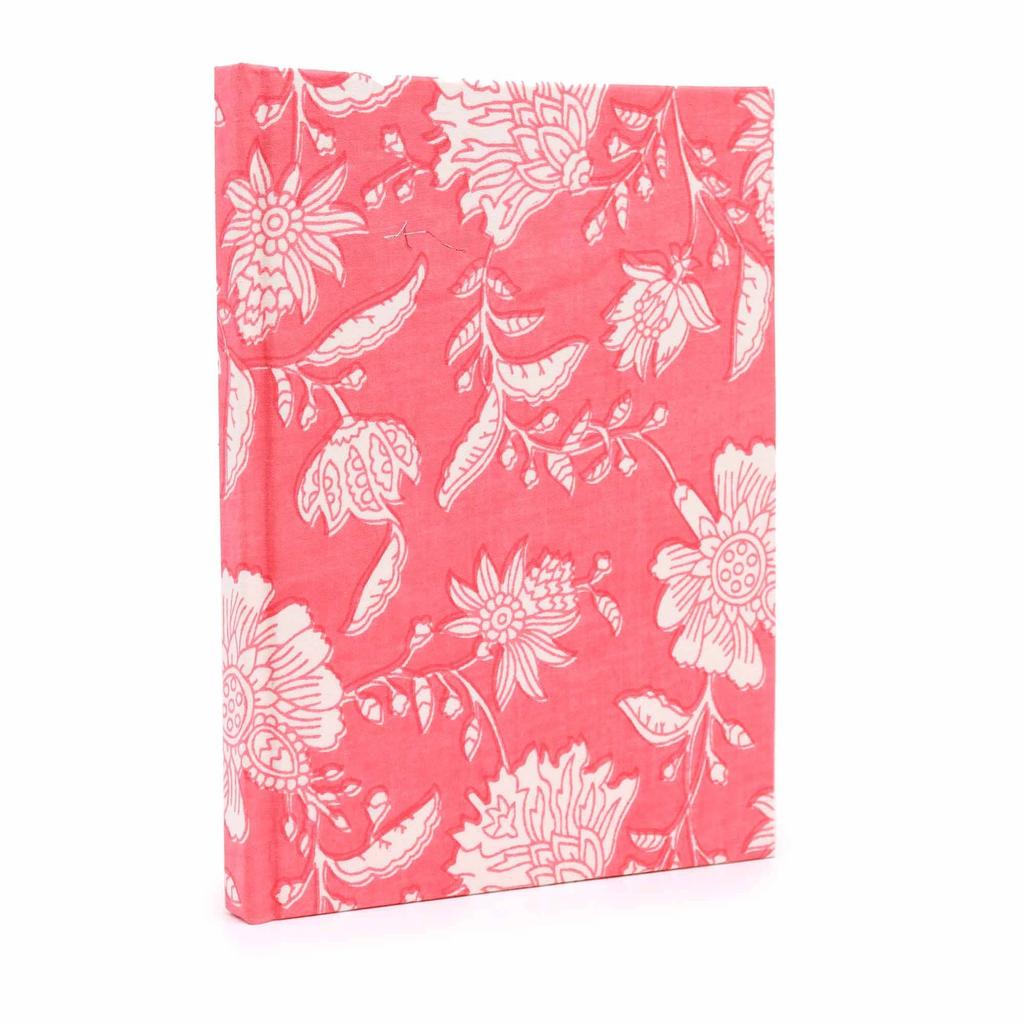 Cotton Notebook 20x15 cm 96 Pages Pink Floral