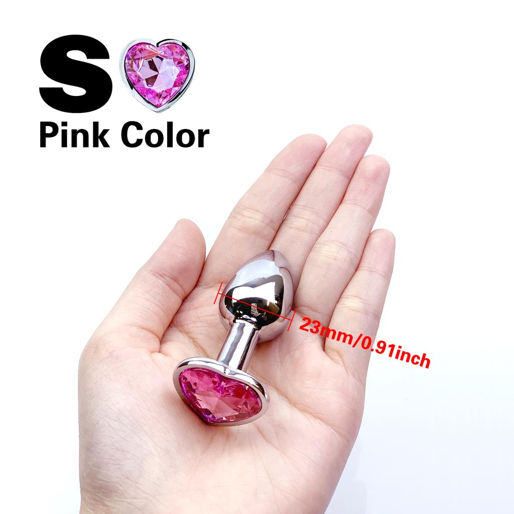 Stainless Steel Anal Plug Heart Shape 5 Sizes Crystal Anal Plug Removable Butt Plug Stimulator Anal Sex Toys Prostate Massager