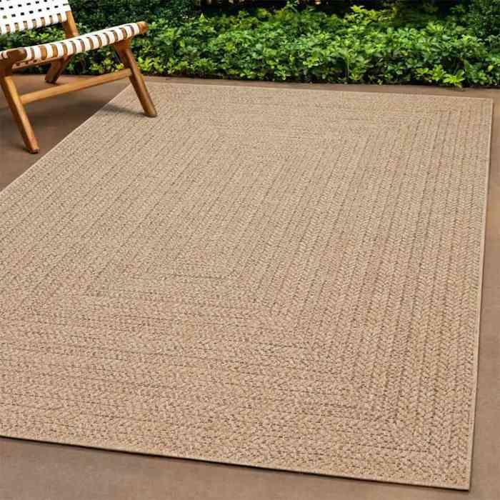 VidaXL ZIZUR Rug 200x200 Cm Jute Look Indoor and Outdoor, Outdoor Rug, Floor Mat, Indoor Rug, 4006155