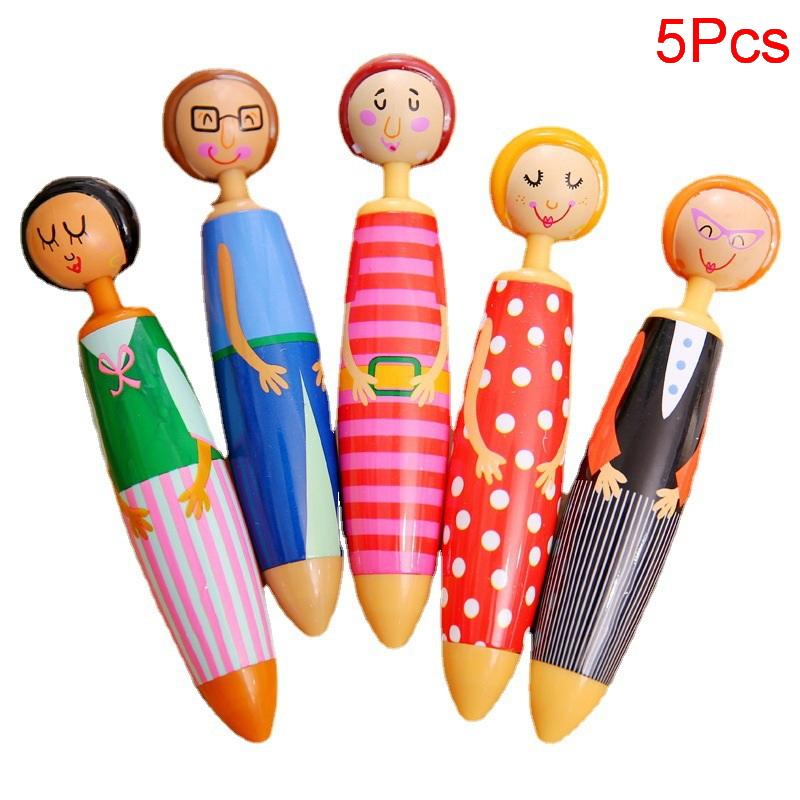 Cartoon Doll Ballpoint Pen Creative Student Ballpoint Pen Stationery Clickable Doll Blue Ballpoint Pen