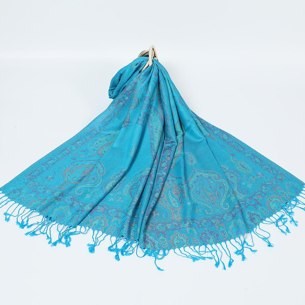 Jacquard cashew fringed shawl new autumn and winter women's headscarf floral extended scarf