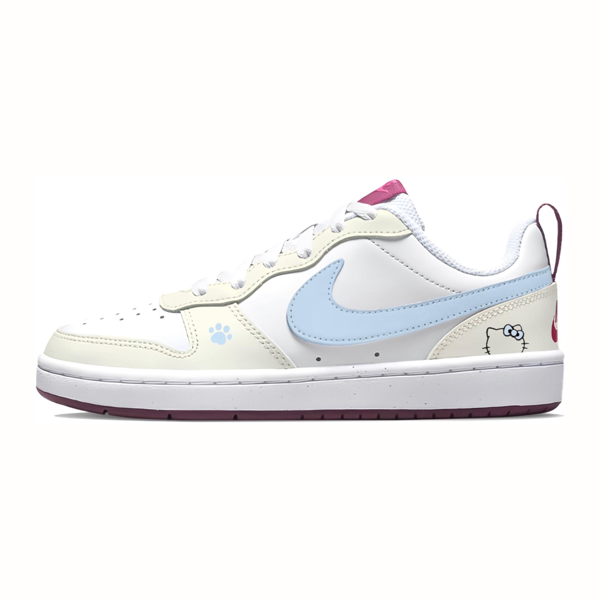

Nike Court Borough Butter Kitty Leather Abrasion Resistant Low top Skateboard Shoes Unisex BQ5448-015(Team1478-kitty) 35.5