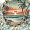 Vintage Metal Tin Sign Coastal Sunset Wall Art for Home Bar Decor