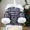 Koreanische Karo-Fleece Hunde-Winterjacke – Warmer Sherpa-Plaid-Mantel (S~XXL)