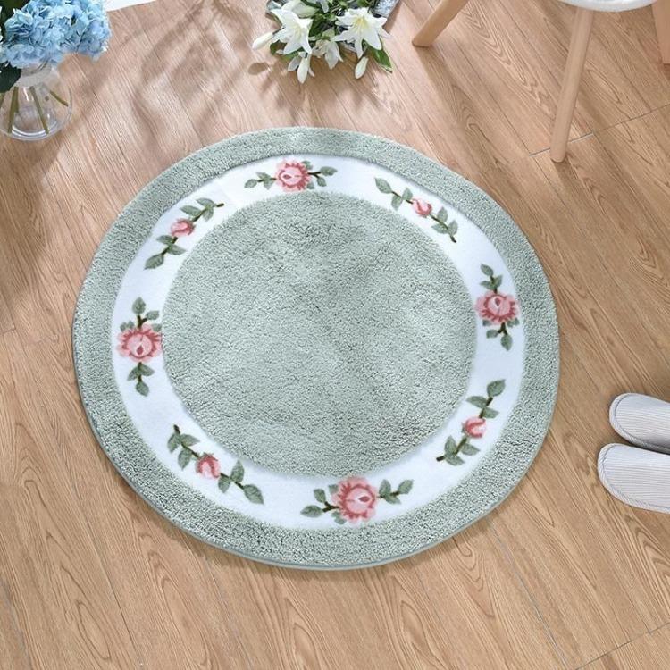 Circular Carpet Floor Mat Computer Chair Mat Simple Makeup Stool Foot Mat Anti Slip Carpet