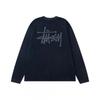 Stu American Style Waffle Print Oversized Long Sleeve Tee Men Winter Casual Wear