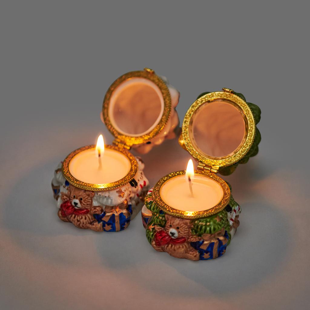 Little Bear Christmas Tree Cute Ceramic Storage Box Decoration Christmas Gift Ceramic Tree