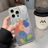 Illustration Smiley Face Flower Transparent Border Feather Case Apple 15 Mobile Phone Case New iPhone17 Premium Protective Case