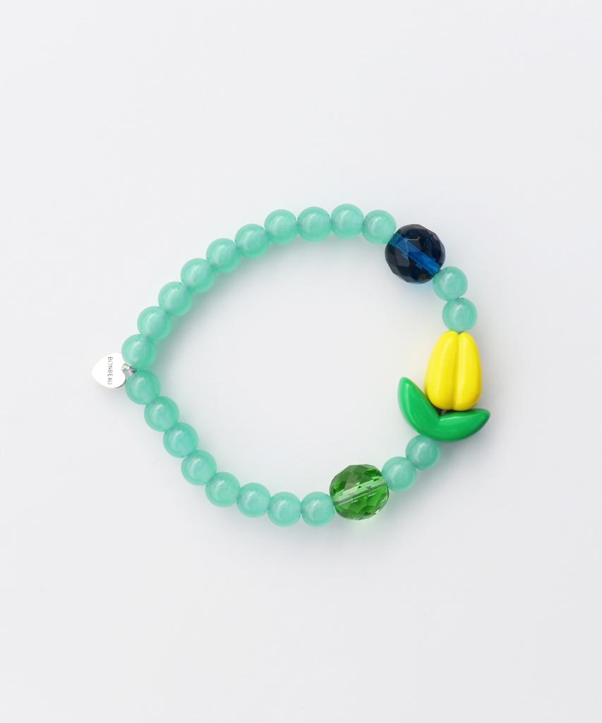Bonbeau Jace Tulip Color Glass Ball Bracelet Tulip Charm Czech Glass Ball Bead Banding Bracelet