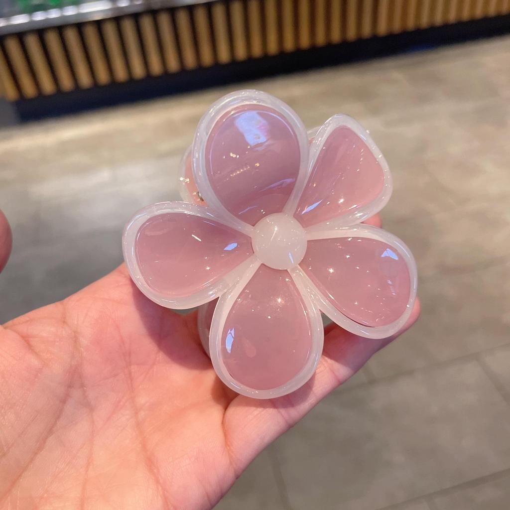Korean Style Plumeria Hair Clip - Elegant Updo Claw Clip for Women, Perfect for Vacation & Gentle Style
