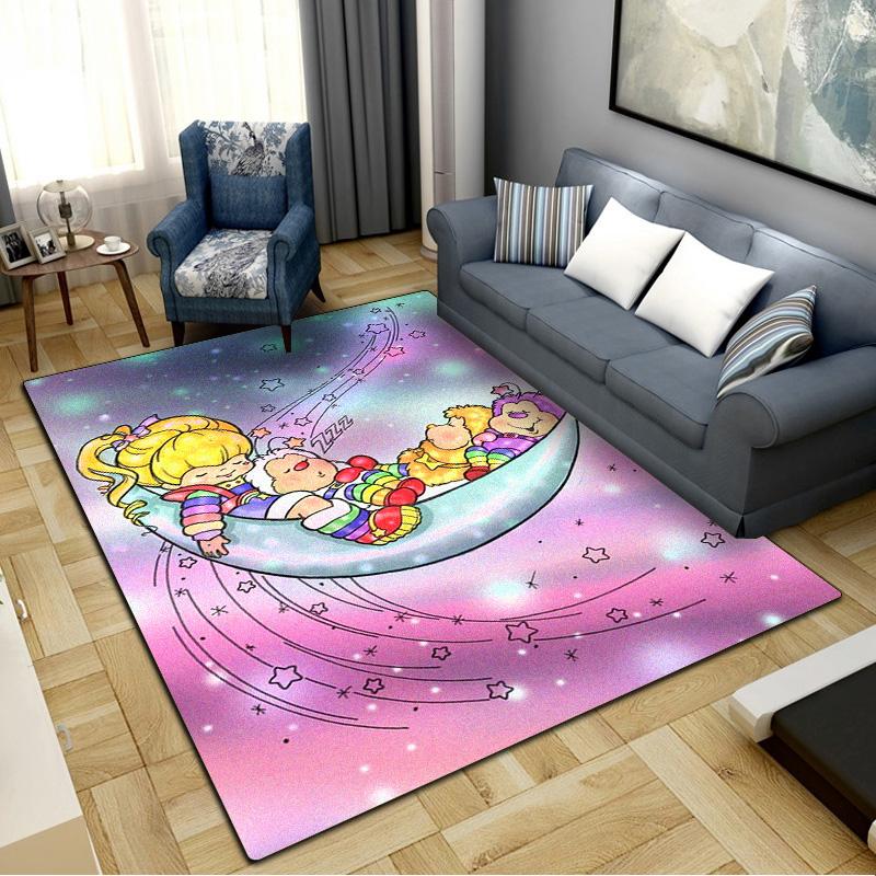 Rainbow Brite Carpet Rug for Living Room Bedroom Home Sofa Decoration,Kids play Non-slip Floor Mat