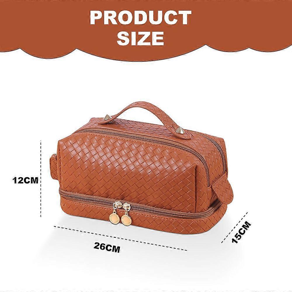 Large Capacity Cosmetic Makeup Bags for Women Girls PU Leather Waterproof Travel Cosmetic Bags