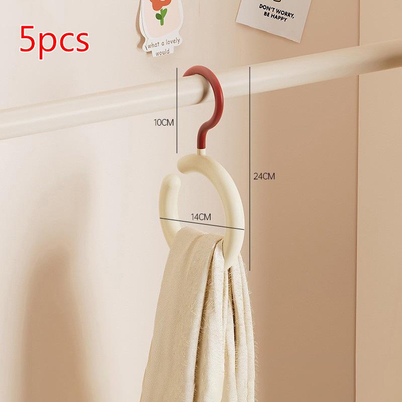 Dopamine Hook Clothes Hanger 1/5pcs - Rotating Scarf Hat Bag Organizer, Non Perforated Silk Display Stand