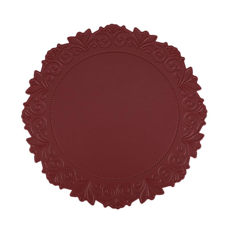 

Leather placemat Home kitchen Restaurant table decoration Cartoon heat-resisting table mat Nordic round PVC Heat insulation mat Diameter 38CM