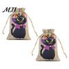 Pumpkin Theme Party Supplies 2PCS Halloween Drawstring Treat Bags, Cartoon Faux Linen Trick or Gift Pouches Sacks, Kids Candy Storage for Favors Cute