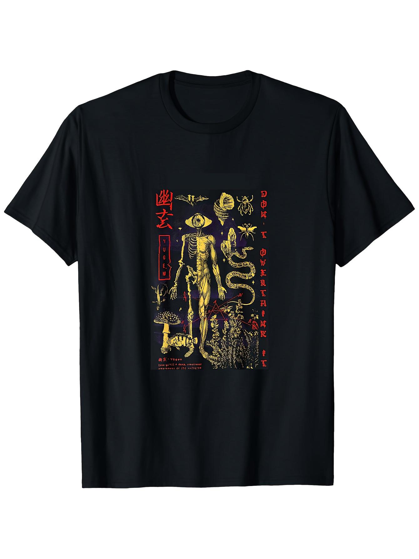 

Neutral Gothic Art T-shirt - Japanese Style Mysterious Steam Wave Fault Aesthetics T-shirt with Digital Fault Pattern Design ... S разноцветный