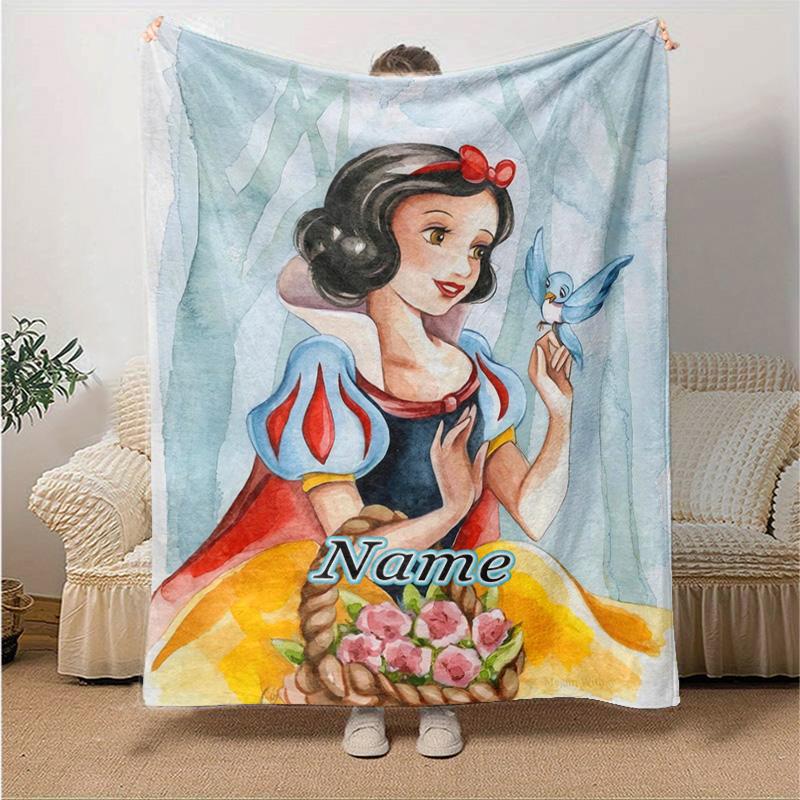 Custom 1pc Snow White's Basket Flowers Blanket, Soft And Comfortable Blanket, Casual Warm, Camping Travel Blanket, Good Birthday Gift Q9081
