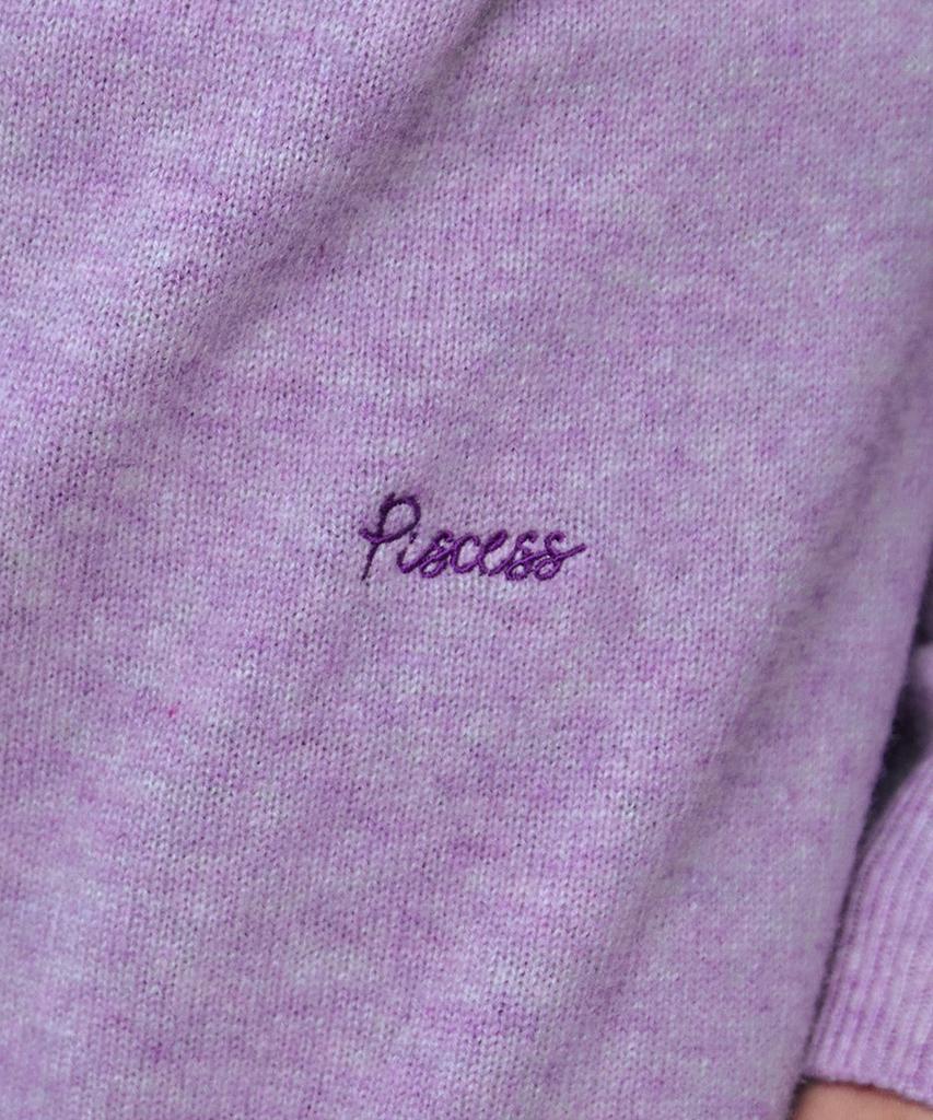 PISCESS Basic Wool Knit Top_Melange Purple