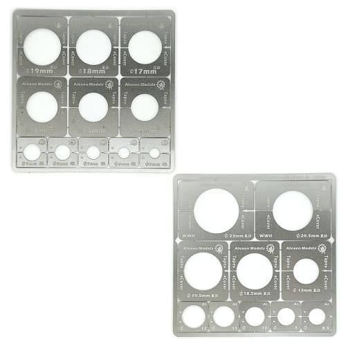 

Циконья Шаблон для маскировки шин и колес бронетехники для аэрографии современных и пластиковых моделей танков времен Второй мировой войны (Набор Типа А и Типа Б)